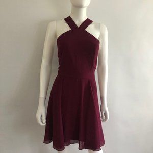 LULU'S FOREVERMORE MAROON DRESS SIZE XLARGE